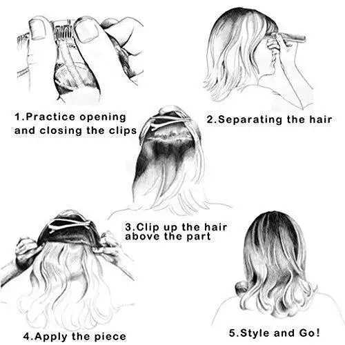 3/4 Curly Wavy Clips in on Synthetic Hair Extensions - Image 12