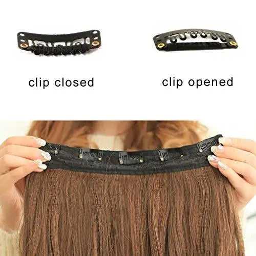 3/4 Curly Wavy Clips in on Synthetic Hair Extensions - Image 9
